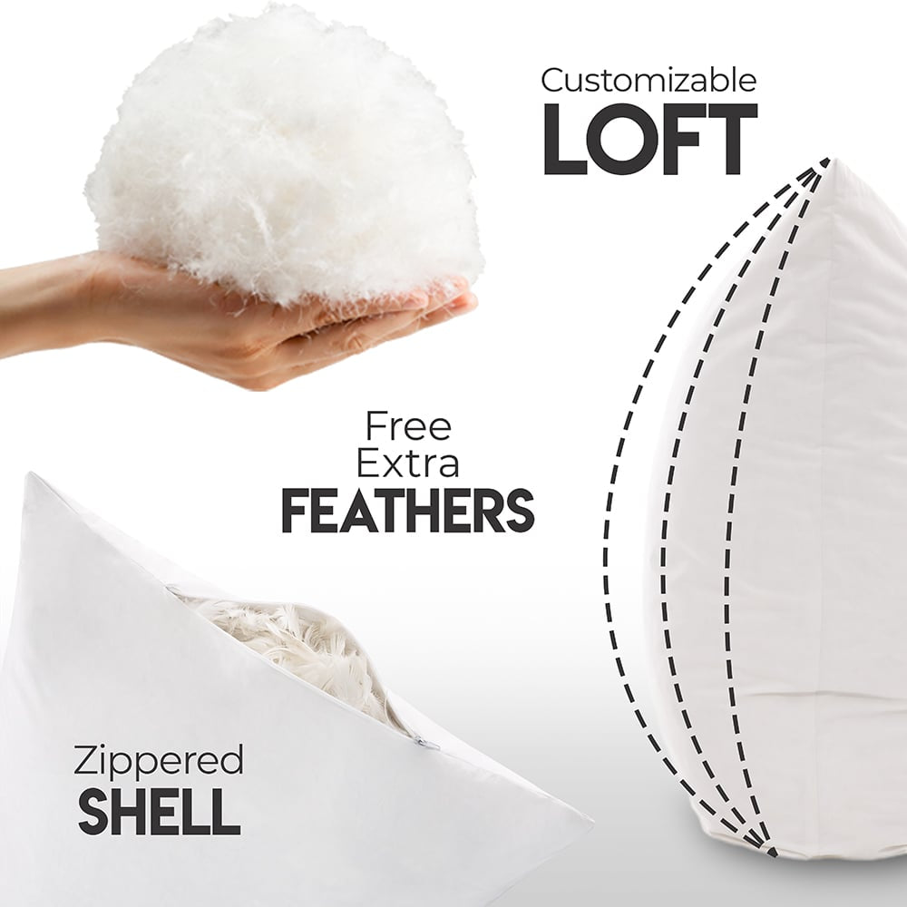 12x20 Throw Pillow - 2 PCS Luxurious Premium Pillow with Reversible Cover Microsuede/Microplush Fabric. Forever Fluffy, Outstanding Beauty & Support. Soft & Beyond Comfortable