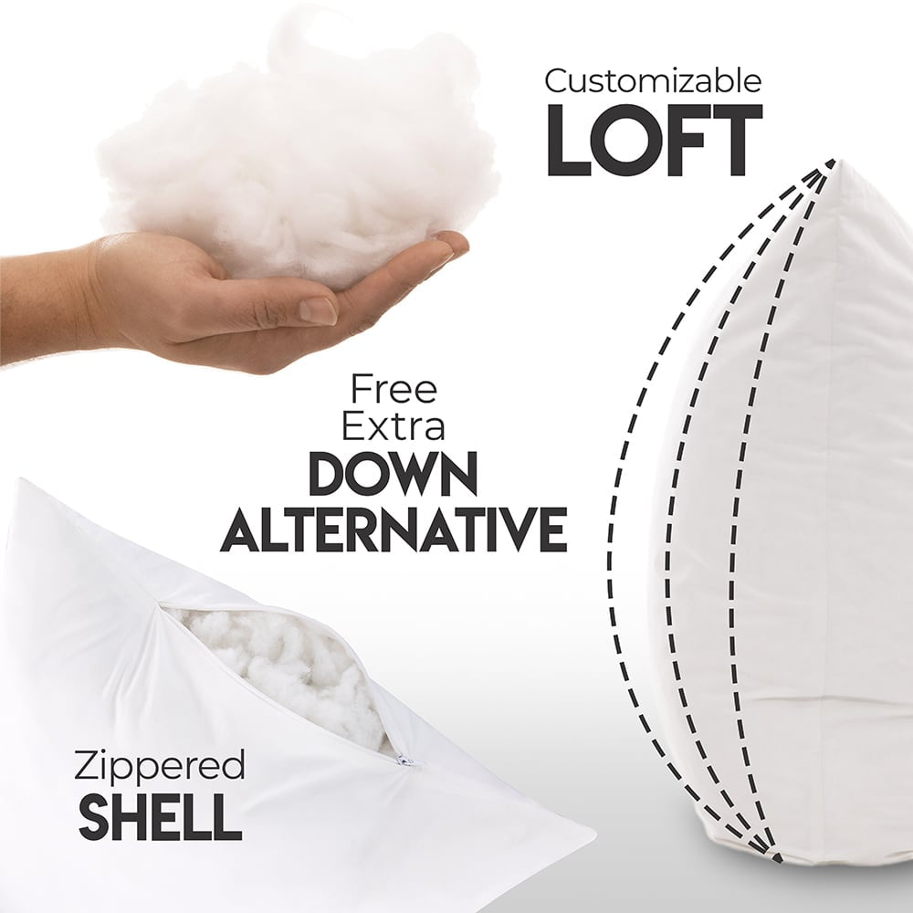 12x20 Throw Pillow - 2 PCS Luxurious Premium Pillow with Reversible Cover Microsuede/Microplush Fabric. Forever Fluffy, Outstanding Beauty & Support. Soft & Beyond Comfortable