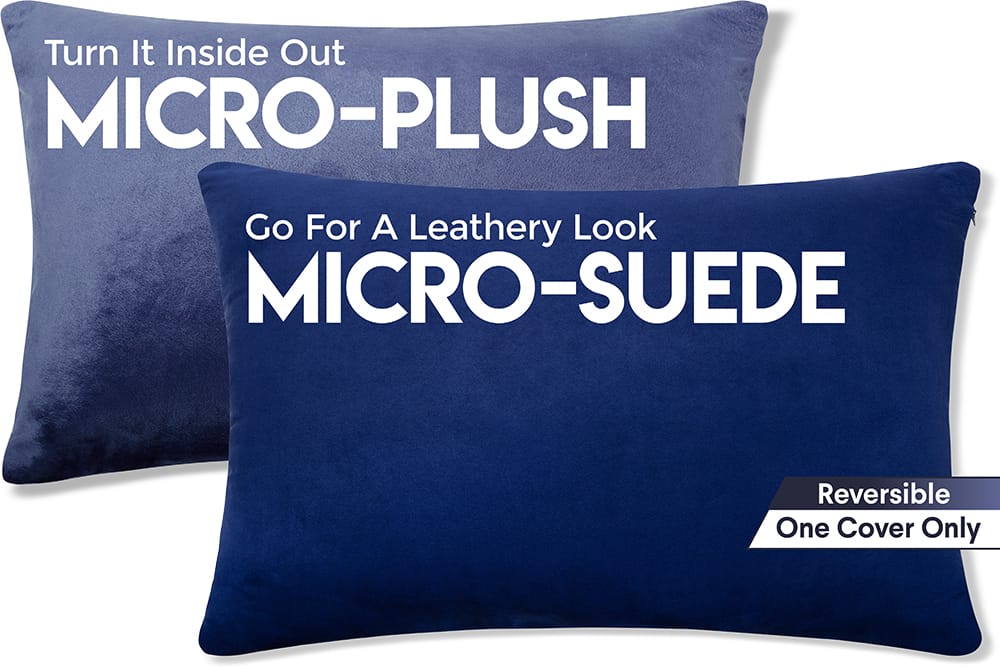 12x20 Throw Pillow - 2 PCS Luxurious Premium Pillow with Reversible Cover Microsuede/Microplush Fabric. Forever Fluffy, Outstanding Beauty & Support. Soft & Beyond Comfortable