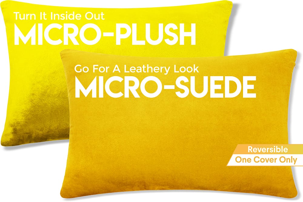 12x20 Throw Pillow - 2 PCS Luxurious Premium Pillow with Reversible Cover Microsuede/Microplush Fabric. Forever Fluffy, Outstanding Beauty & Support. Soft & Beyond Comfortable