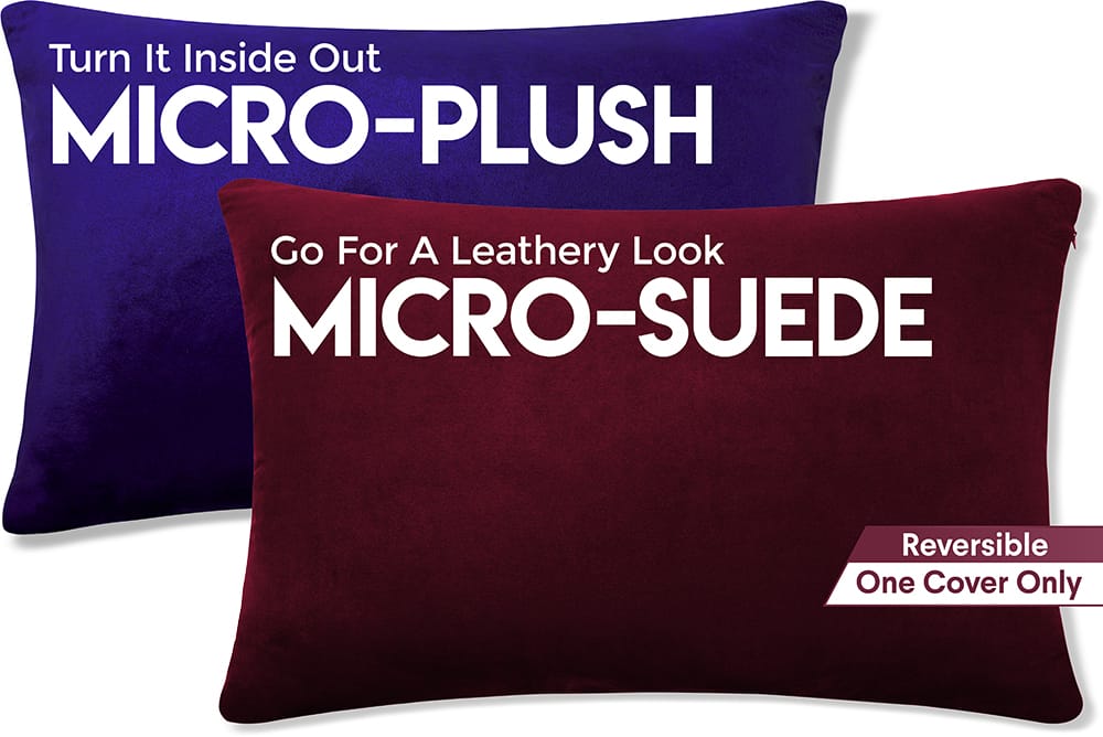 12x20 Throw Pillow - 2 PCS Luxurious Premium Pillow with Reversible Cover Microsuede/Microplush Fabric. Forever Fluffy, Outstanding Beauty & Support. Soft & Beyond Comfortable