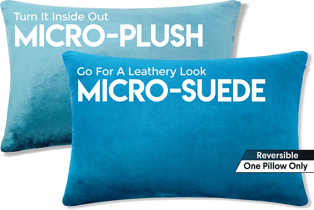 12x20 Throw Pillow - 2 PCS Luxurious Premium Pillow with Reversible Cover Microsuede/Microplush Fabric. Forever Fluffy, Outstanding Beauty & Support. Soft & Beyond Comfortable