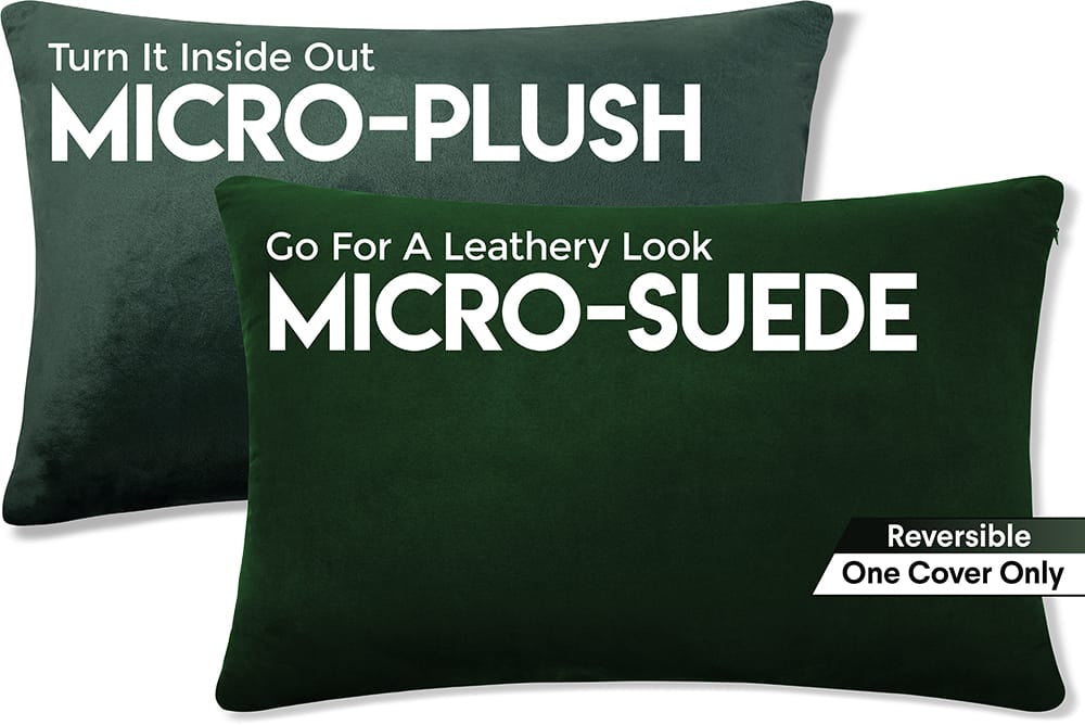12x20 Throw Pillow - 2 PCS Luxurious Premium Pillow with Reversible Cover Microsuede/Microplush Fabric. Forever Fluffy, Outstanding Beauty & Support. Soft & Beyond Comfortable
