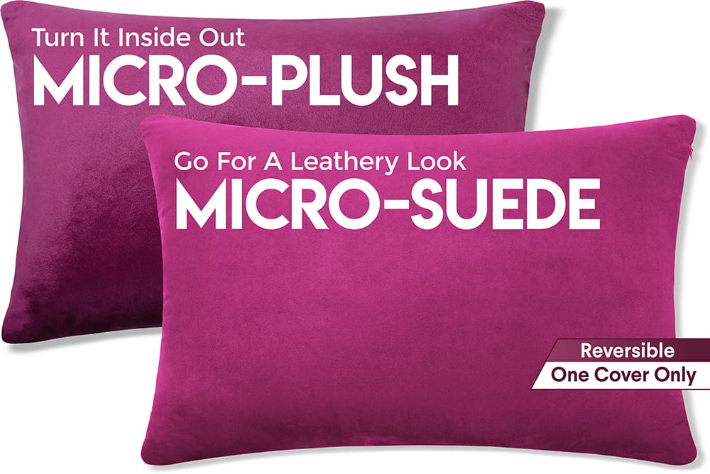 12x20 Throw Pillow - 2 PCS Luxurious Premium Pillow with Reversible Cover Microsuede/Microplush Fabric. Forever Fluffy, Outstanding Beauty & Support. Soft & Beyond Comfortable