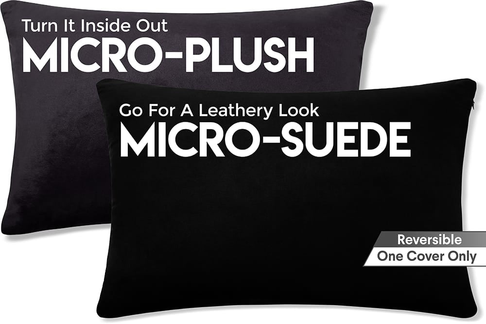 12x20 Throw Pillow - 2 PCS Luxurious Premium Pillow with Reversible Cover Microsuede/Microplush Fabric. Forever Fluffy, Outstanding Beauty & Support. Soft & Beyond Comfortable