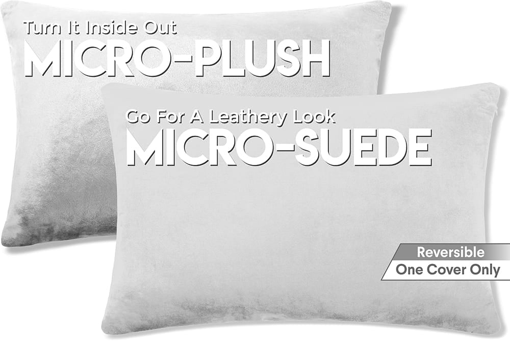 12x20 Throw Pillow - 2 PCS Luxurious Premium Pillow with Reversible Cover Microsuede/Microplush Fabric. Forever Fluffy, Outstanding Beauty & Support. Soft & Beyond Comfortable
