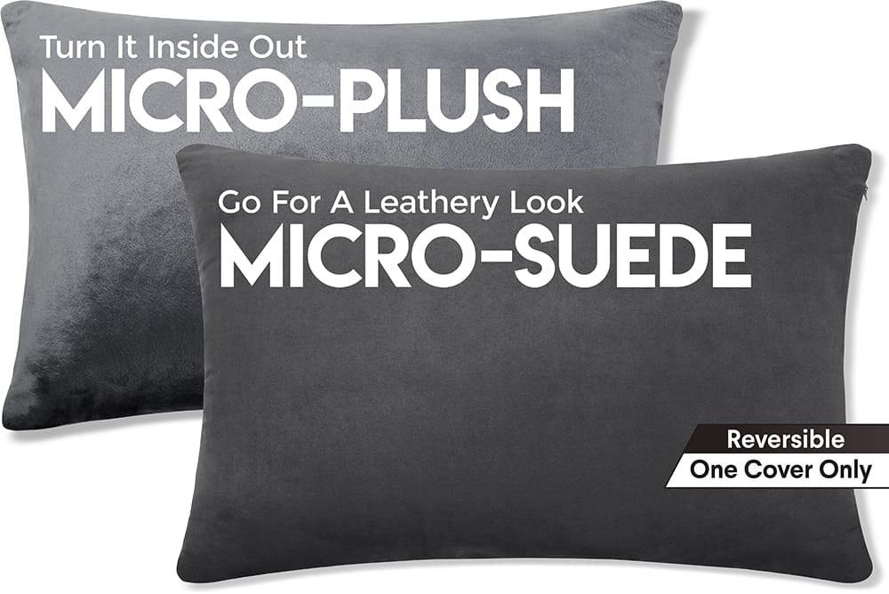12x20 Throw Pillow - 2 PCS Luxurious Premium Pillow with Reversible Cover Microsuede/Microplush Fabric. Forever Fluffy, Outstanding Beauty & Support. Soft & Beyond Comfortable