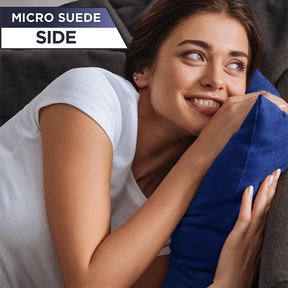 16x16 Throw Pillow - 2 PCS / 4 Sided Luxurious Premium Pillow with Reversible Cover Microsuede/Microplush Fabric. Forever Fluffy, Outstanding Beauty & Support. Soft & Beyond Comfortable