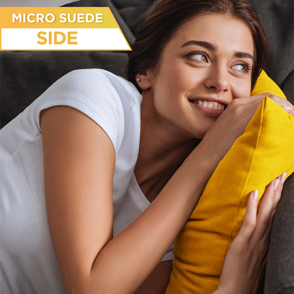 16x16 Throw Pillow - 2 PCS / 4 Sided Luxurious Premium Pillow with Reversible Cover Microsuede/Microplush Fabric. Forever Fluffy, Outstanding Beauty & Support. Soft & Beyond Comfortable