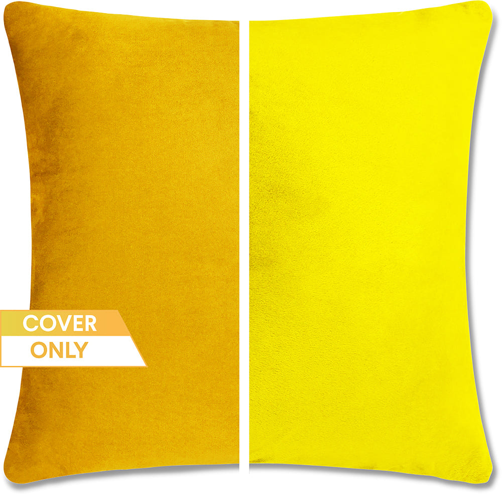 16x16 Throw Pillow - 2 PCS / 4 Sided Luxurious Premium Pillow with Reversible Cover Microsuede/Microplush Fabric. Forever Fluffy, Outstanding Beauty & Support. Soft & Beyond Comfortable