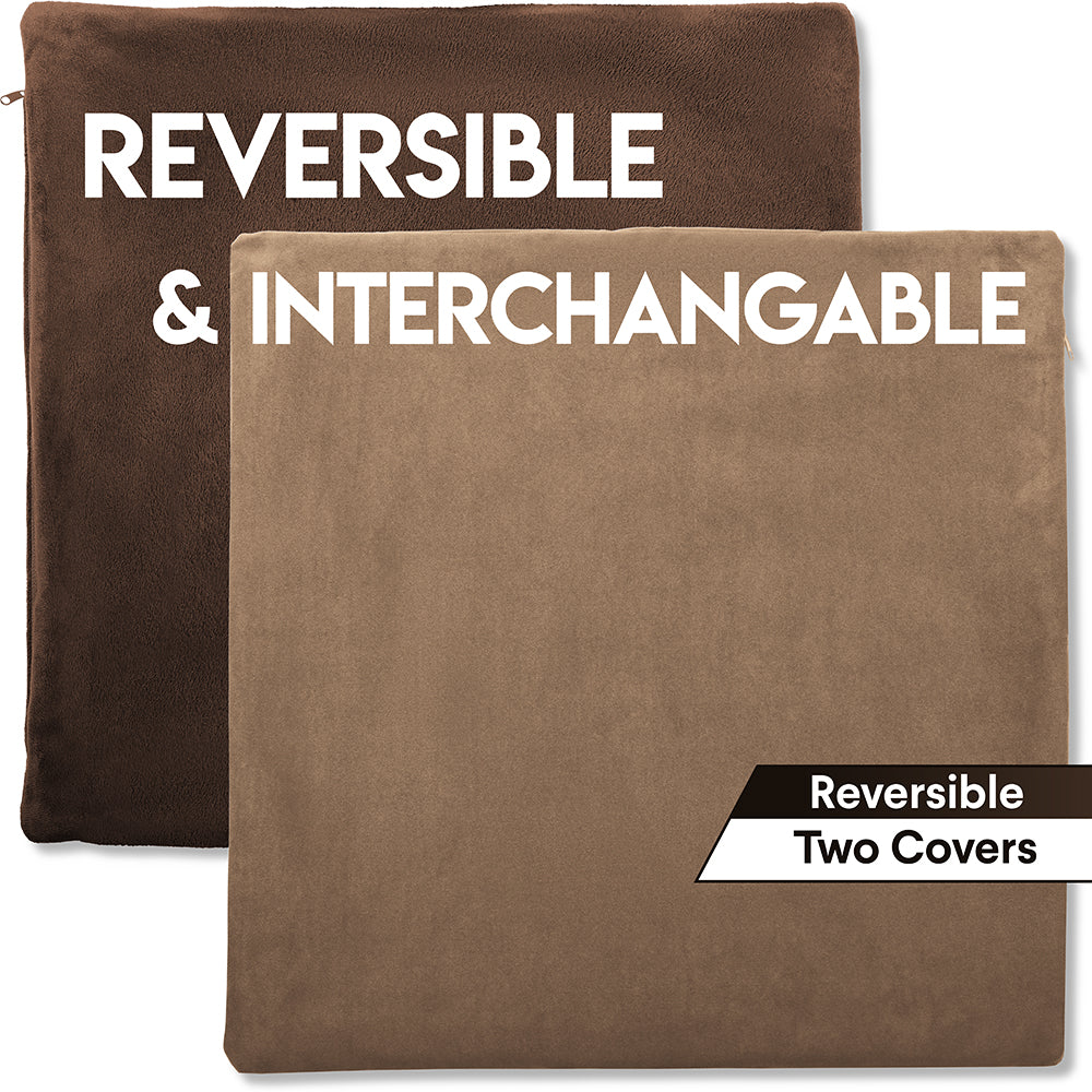 16x16 Throw Pillow - 2 PCS / 4 Sided Luxurious Premium Pillow with Reversible Cover Microsuede/Microplush Fabric. Forever Fluffy, Outstanding Beauty & Support. Soft & Beyond Comfortable