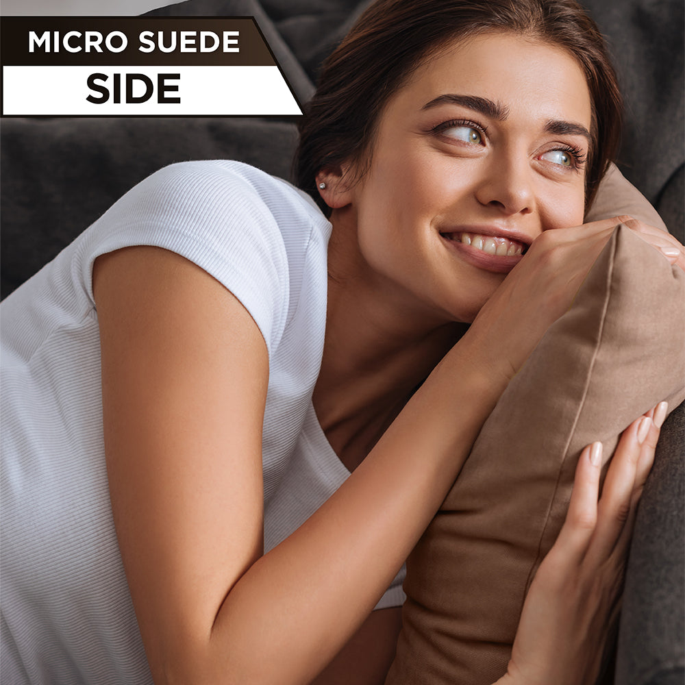 16x16 Throw Pillow - 2 PCS / 4 Sided Luxurious Premium Pillow with Reversible Cover Microsuede/Microplush Fabric. Forever Fluffy, Outstanding Beauty & Support. Soft & Beyond Comfortable