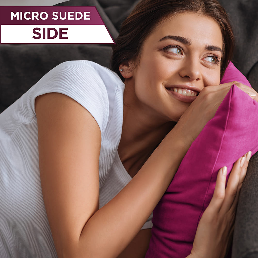 16x16 Throw Pillow - 2 PCS / 4 Sided Luxurious Premium Pillow with Reversible Cover Microsuede/Microplush Fabric. Forever Fluffy, Outstanding Beauty & Support. Soft & Beyond Comfortable