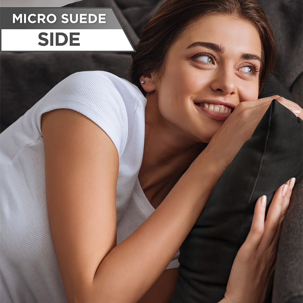 16x16 Throw Pillow - 2 PCS / 4 Sided Luxurious Premium Pillow with Reversible Cover Microsuede/Microplush Fabric. Forever Fluffy, Outstanding Beauty & Support. Soft & Beyond Comfortable